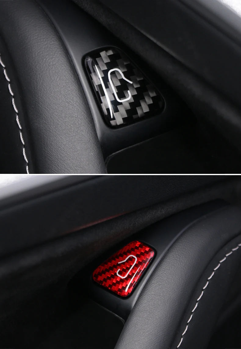 For Tesla Model Y 2019-2025 Juniper Model 3 Highland 2024 Carbon Fiber Car Interior Door Switch Button Trim Stickers Accessories