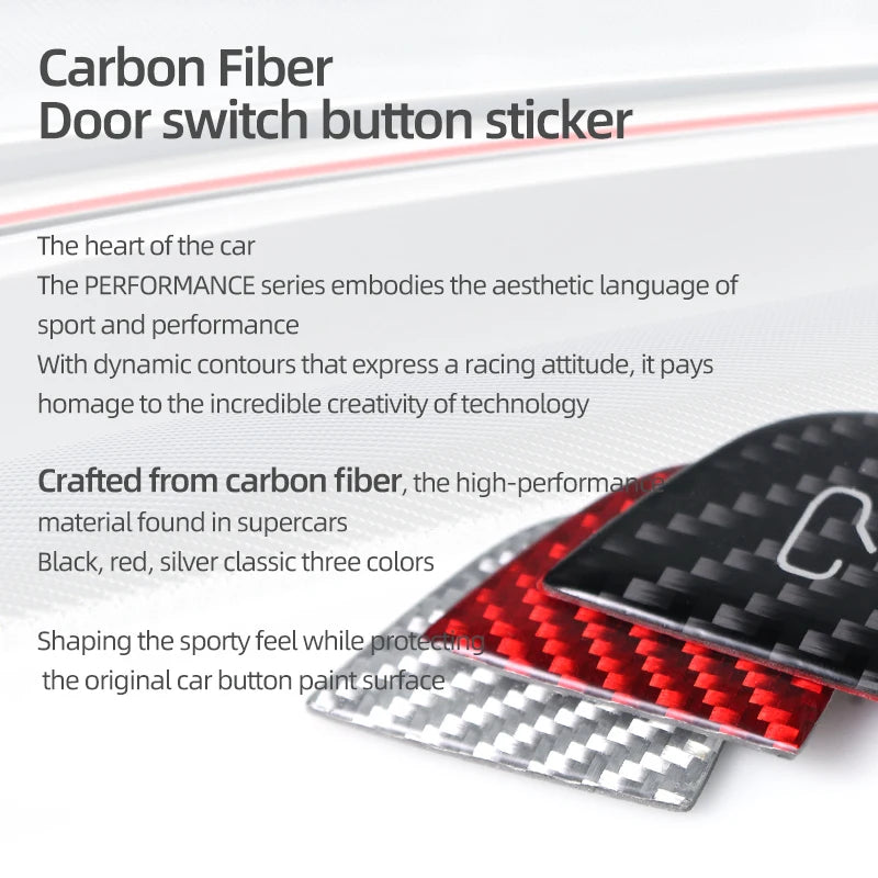 For Tesla Model Y 2019-2025 Juniper Model 3 Highland 2024 Carbon Fiber Car Interior Door Switch Button Trim Stickers Accessories