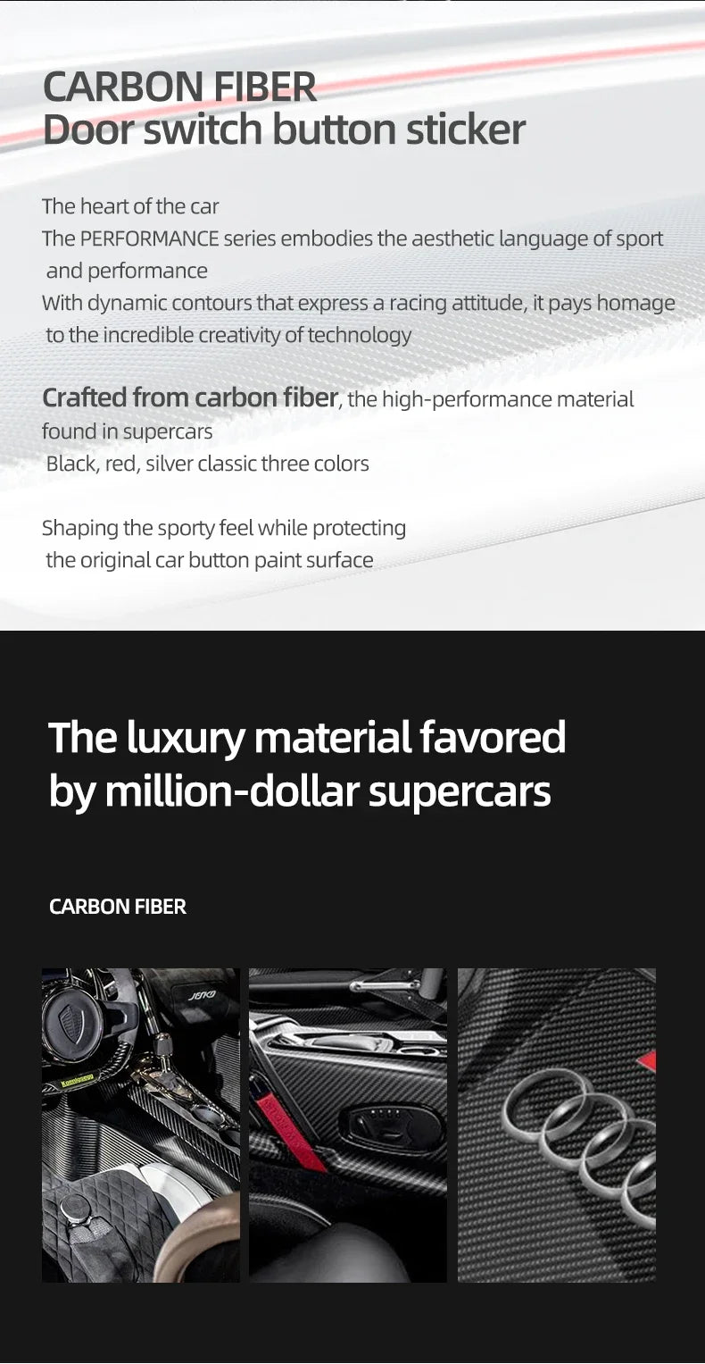 For Tesla Model Y 2019-2025 Juniper Model 3 Highland 2024 Carbon Fiber Car Interior Door Switch Button Trim Stickers Accessories
