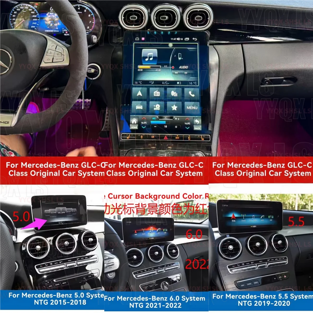New Android For Mercedes Benz C Class W205 GLC X253 2015-2022 NTG5 5.5 6.0 Car GPS Navigation Multimedia Player Carplay auto