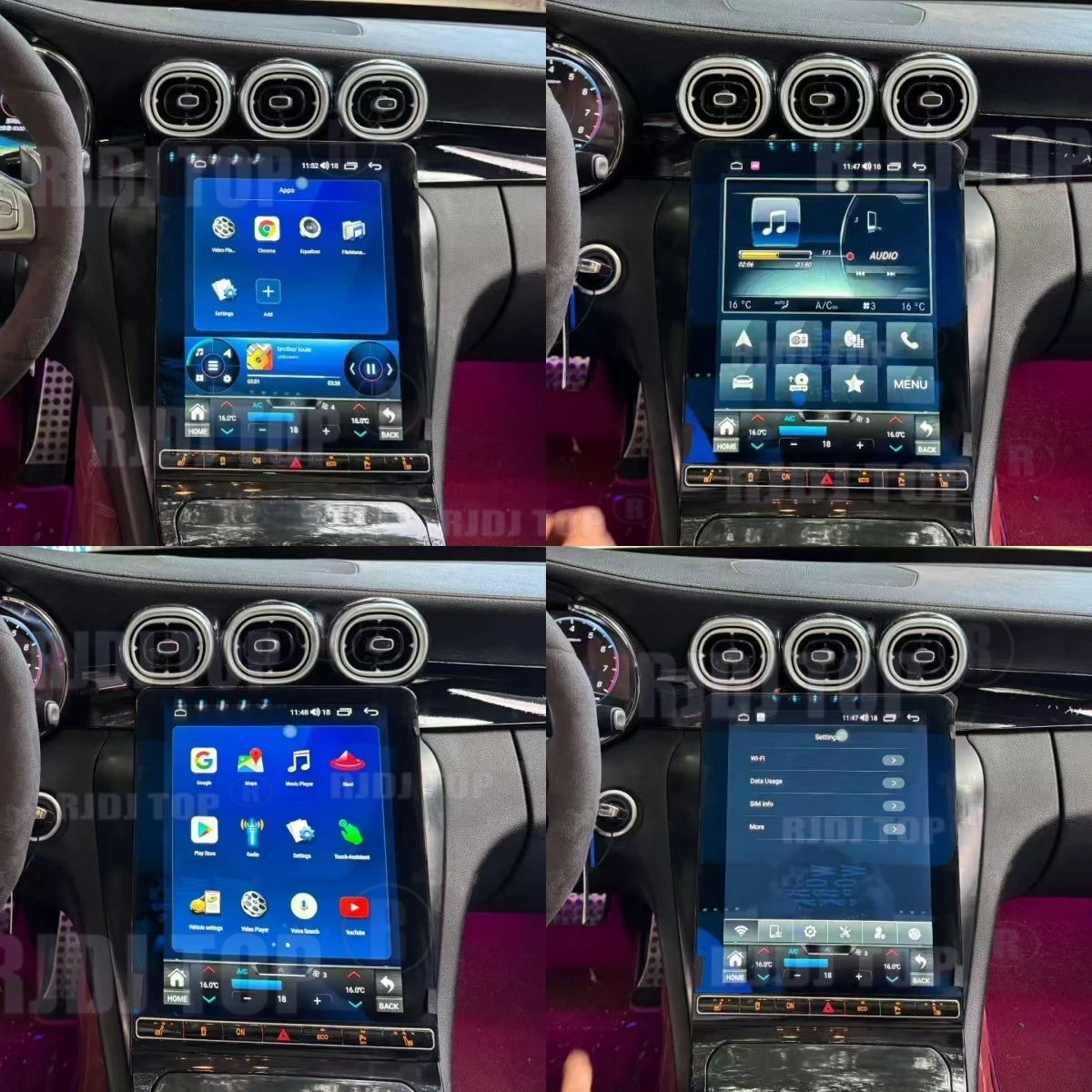 2025 Upgrade 12.1"Vertical Screen Android Auto Car Radio For Mercedes-Benz C Class GLC NTG5.0/5.5/6.0 2015-2022 Carplay GPS Navi