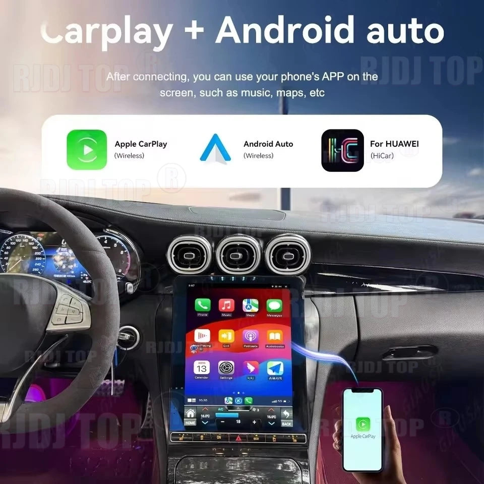 2025 Upgrade 12.1"Vertical Screen Android Auto Car Radio For Mercedes-Benz C Class GLC NTG5.0/5.5/6.0 2015-2022 Carplay GPS Navi