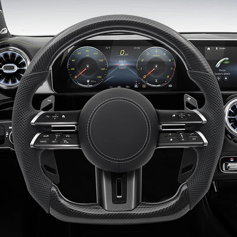 Carbon Fiber Steering Wheel for Mercedes Benz AMG W205 W213 W222 W204 W212 W221 S500 E63 S63 C63 G63 E300 E220d A B C D E class