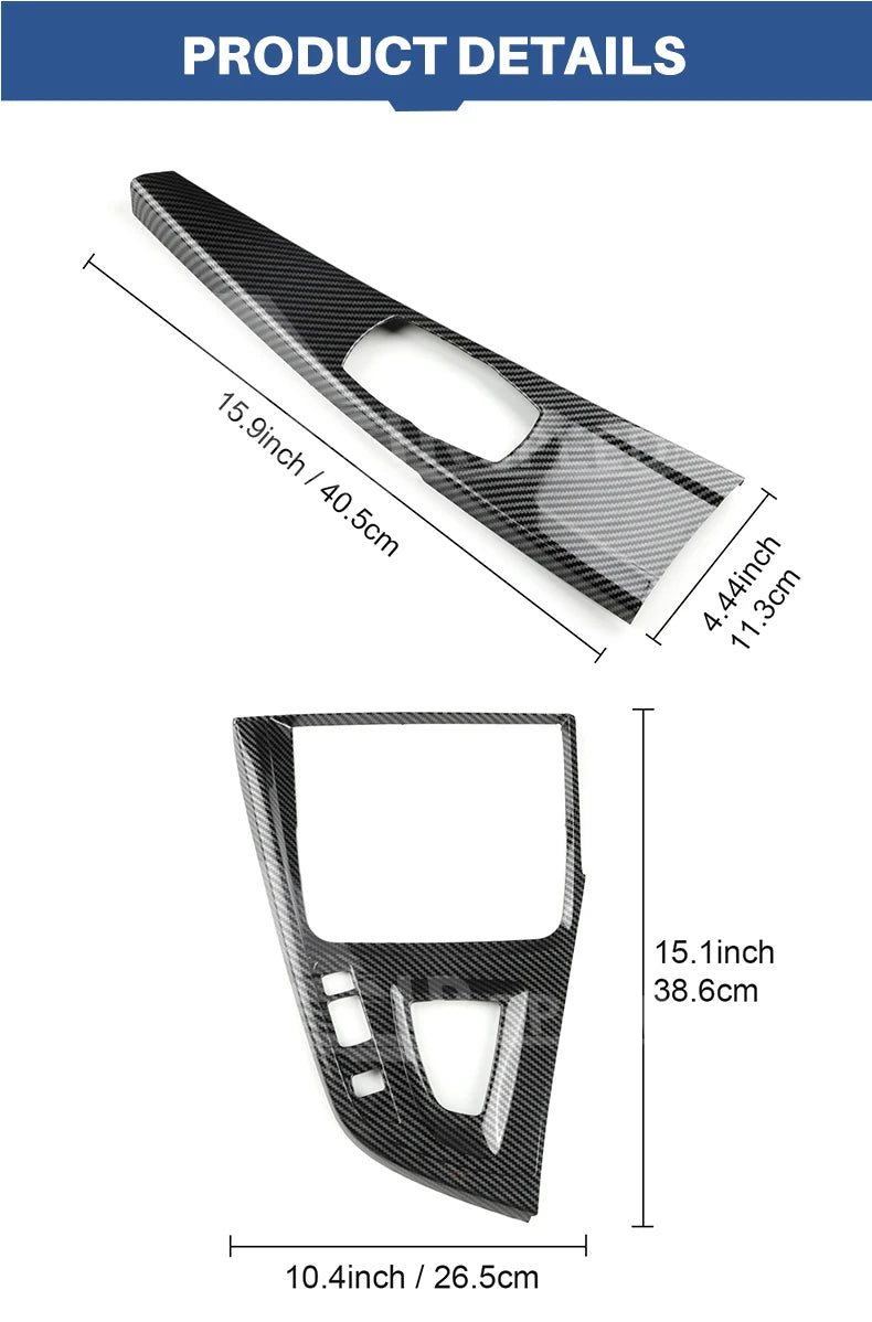 ABS Carbon Fiber Texture Sticker For BMW 3 4 Series 3GT F30 LHD Multimedia Panel Center Gear Shift Trim Car Interior Decoration
