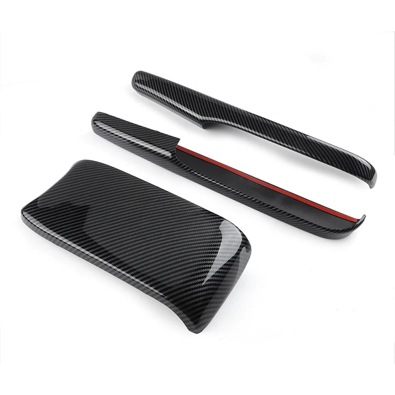 3Pcs Rhyming Car Interior Central Armrest Box Panel Protective Cover Carbon Fiber Accessories Fit For Honda Civic 10th 2016-2021