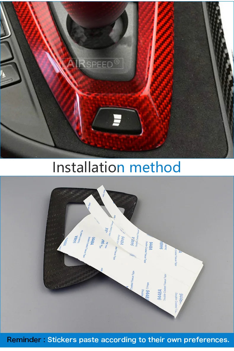 For BMW M3 F80 M4 F82 2014 2015 2016 2017 2018 Gear Shift Knob Panel Real Hard Carbon Fiber Sticker Car Interior Accessories