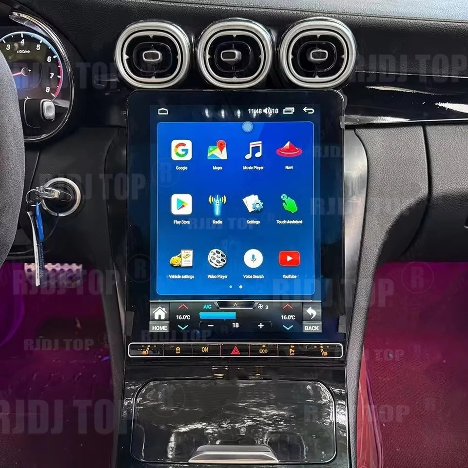 2025 Upgrade 12.1"Vertical Screen Android Auto Car Radio For Mercedes-Benz C Class GLC NTG5.0/5.5/6.0 2015-2022 Carplay GPS Navi