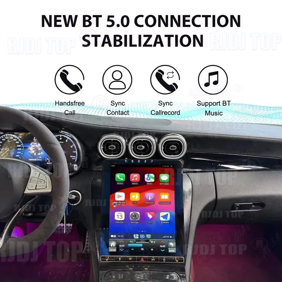 2025 Upgrade 12.1"Vertical Screen Android Auto Car Radio For Mercedes-Benz C Class GLC NTG5.0/5.5/6.0 2015-2022 Carplay GPS Navi