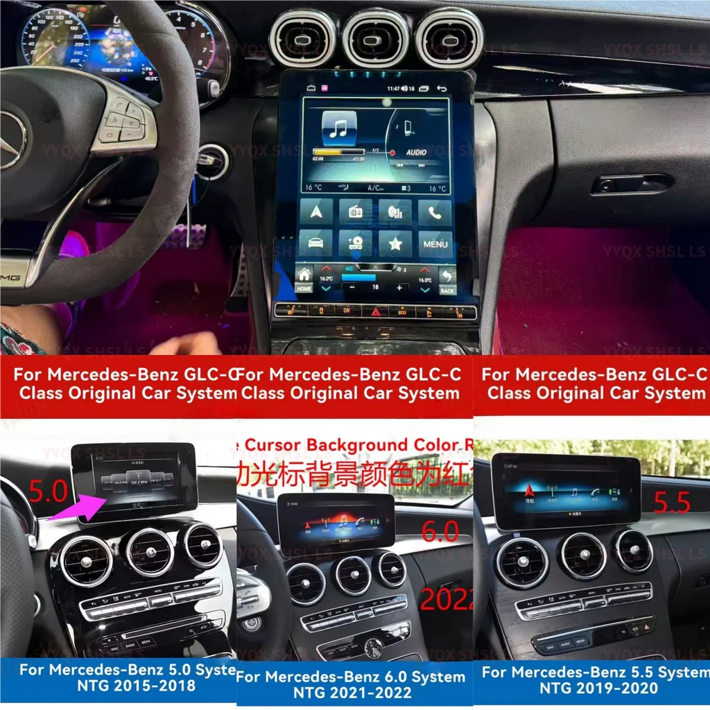 New Android For Mercedes Benz C Class W205 GLC X253 2015-2022 NTG5 5.5 6.0 Car GPS Navigation Multimedia Player Carplay auto