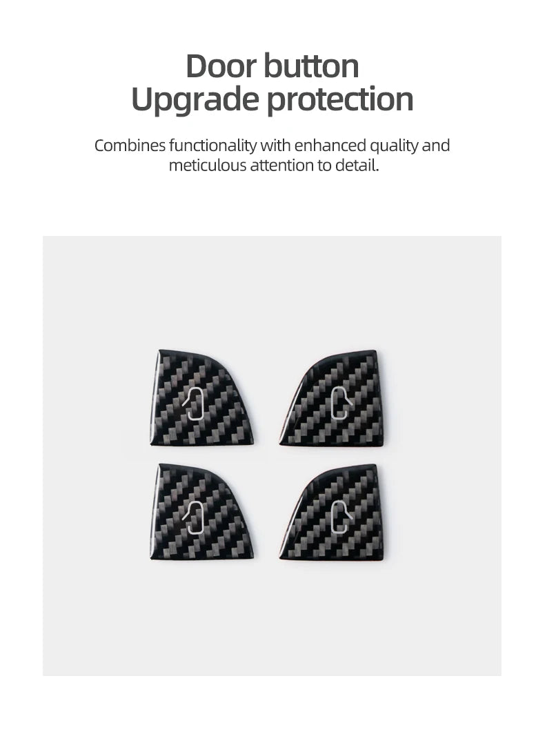 For Tesla Model Y 2019-2025 Juniper Model 3 Highland 2024 Carbon Fiber Car Interior Door Switch Button Trim Stickers Accessories