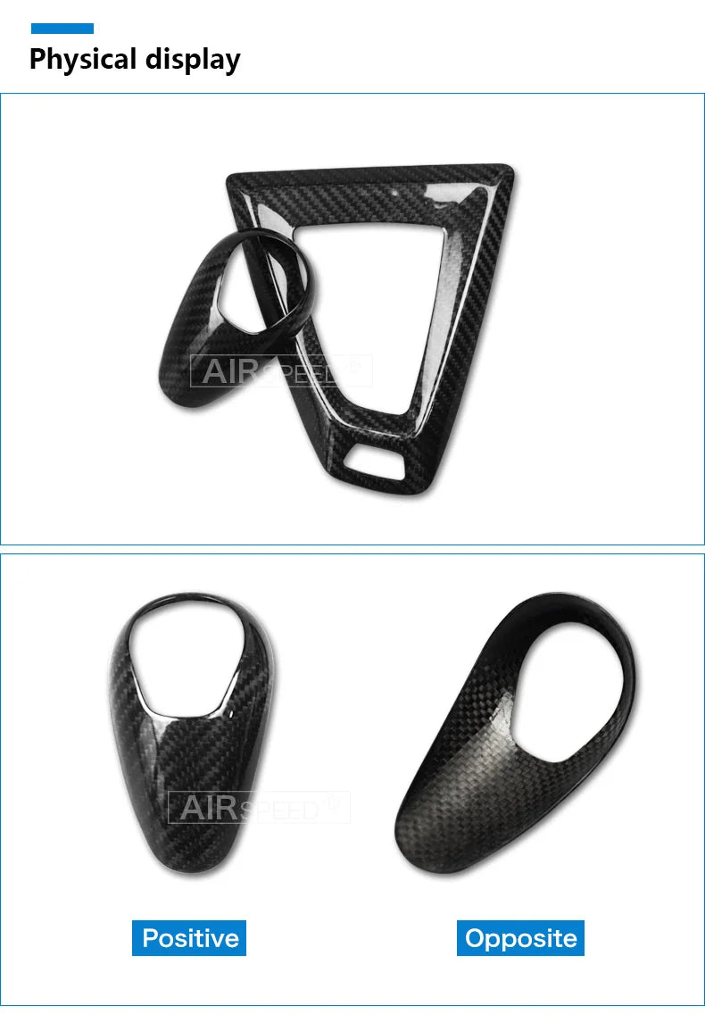 For BMW M3 F80 M4 F82 2014 2015 2016 2017 2018 Gear Shift Knob Panel Real Hard Carbon Fiber Sticker Car Interior Accessories