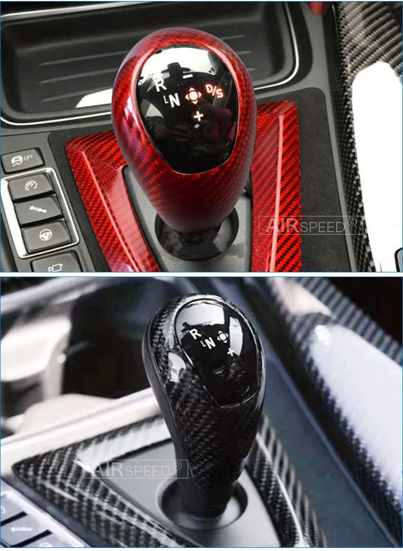 For BMW M3 F80 M4 F82 2014 2015 2016 2017 2018 Gear Shift Knob Panel Real Hard Carbon Fiber Sticker Car Interior Accessories