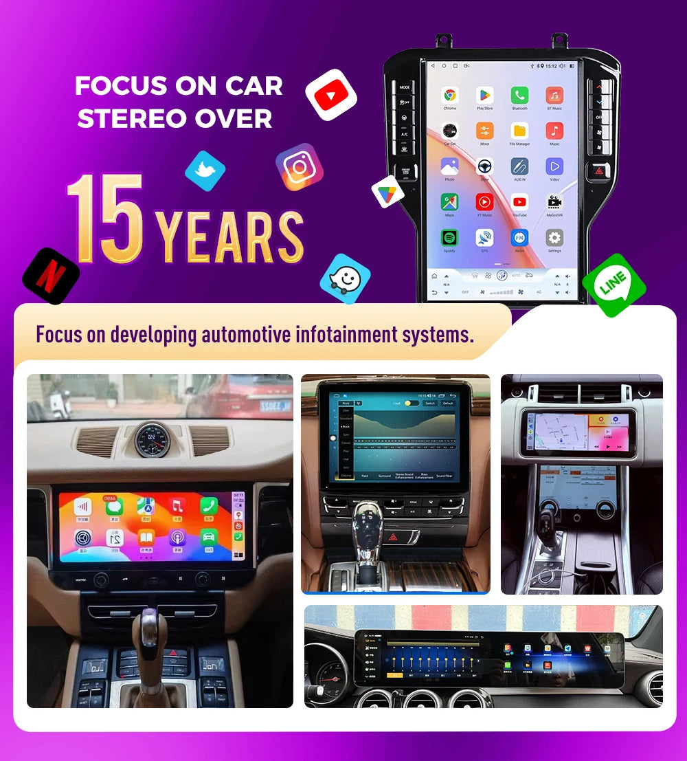 2025 Upgrade 12.1"Vertical Screen Android Auto Car Radio For Mercedes-Benz C Class GLC NTG5.0/5.5/6.0 2015-2022 Carplay GPS Navi